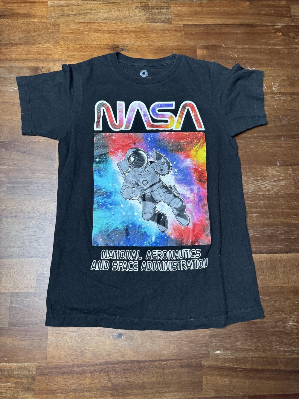 NASA Shirt Mens Small Black Astronaut Space Graphic Tee National Aeronautics
